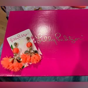 Lilly Pulitzer earrings, brand new, orange/gold, NWT